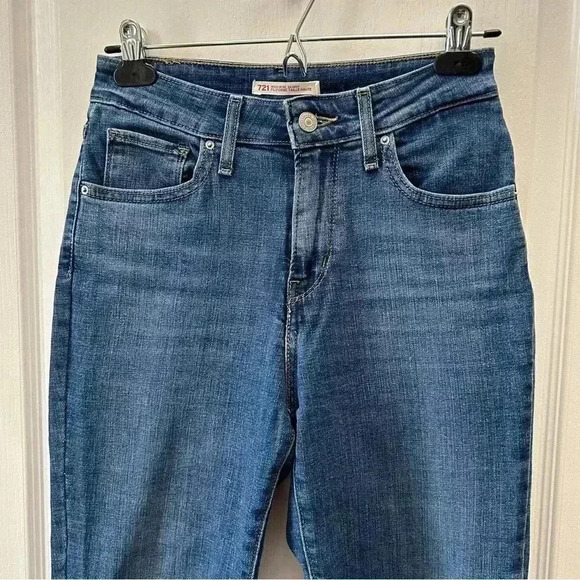 Levi’s 721 Skinny Jeans Medium Wash Blue Denim Size 26 - Picture 7 of 16